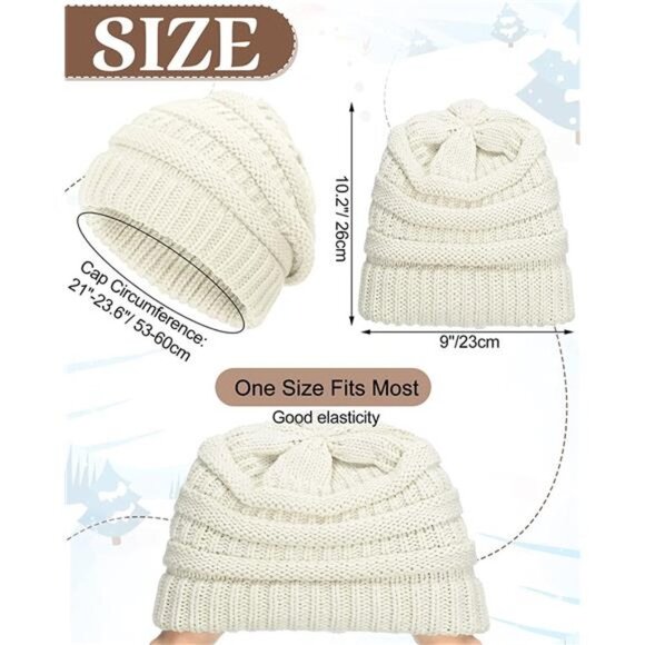 Women\'s 9 Pieces Slouchy Winter Hats Knit Beanie Hats Warm Skull Caps main image 2